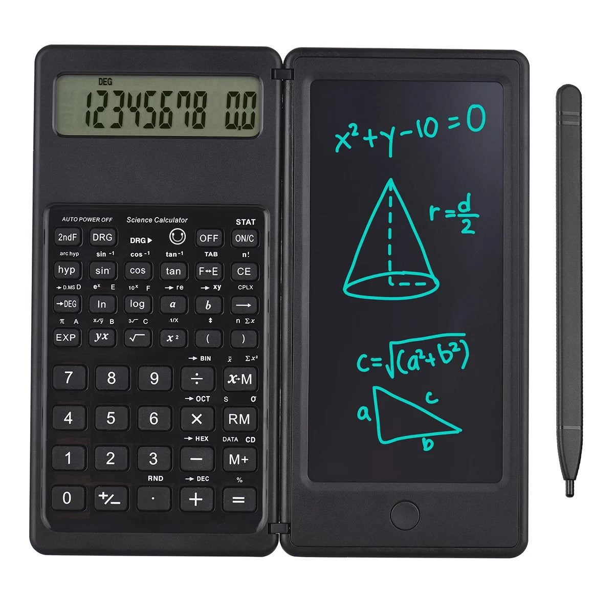 Calculatrice Pliable 2-En-1 Avec Tablette D'écriture LCD