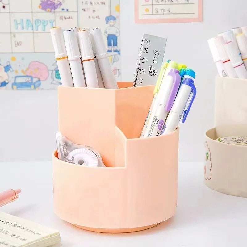 Boîte de Rangement Pivotante 360° pour Stylos et Fournitures de Bureau