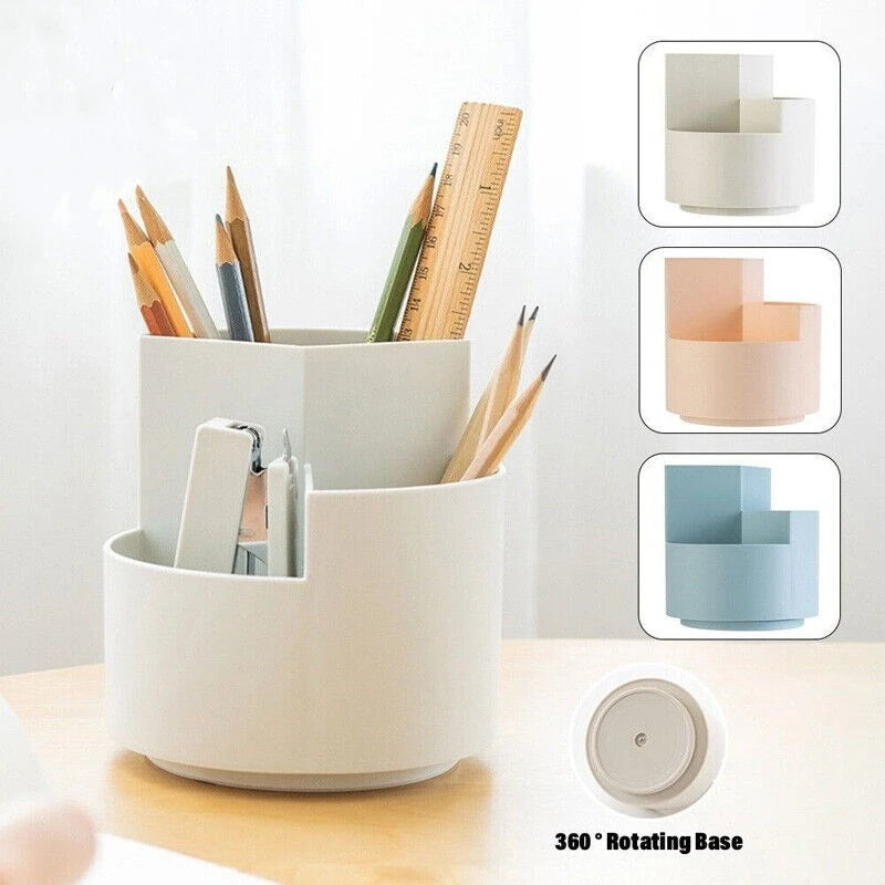 Boîte de Rangement Pivotante 360° pour Stylos et Fournitures de Bureau