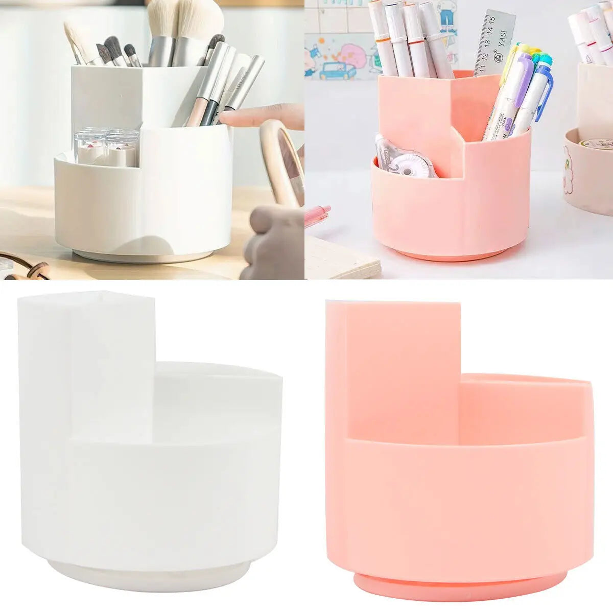 Boîte de Rangement Pivotante 360° pour Stylos et Fournitures de Bureau