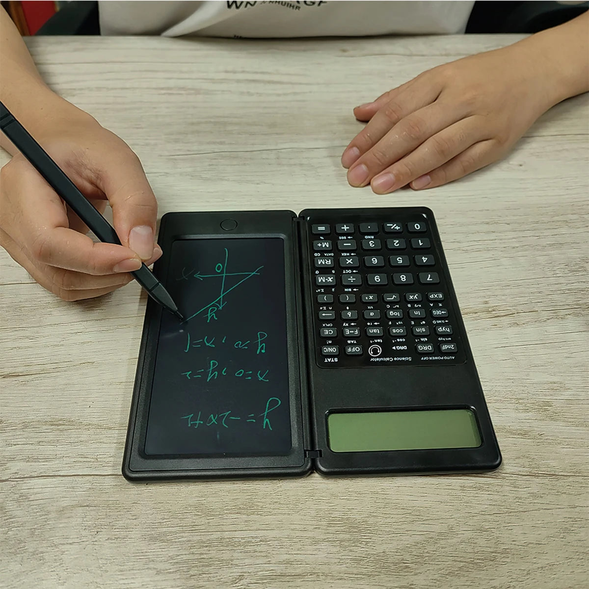 Calculatrice Pliable 2-En-1 Avec Tablette D'écriture LCD