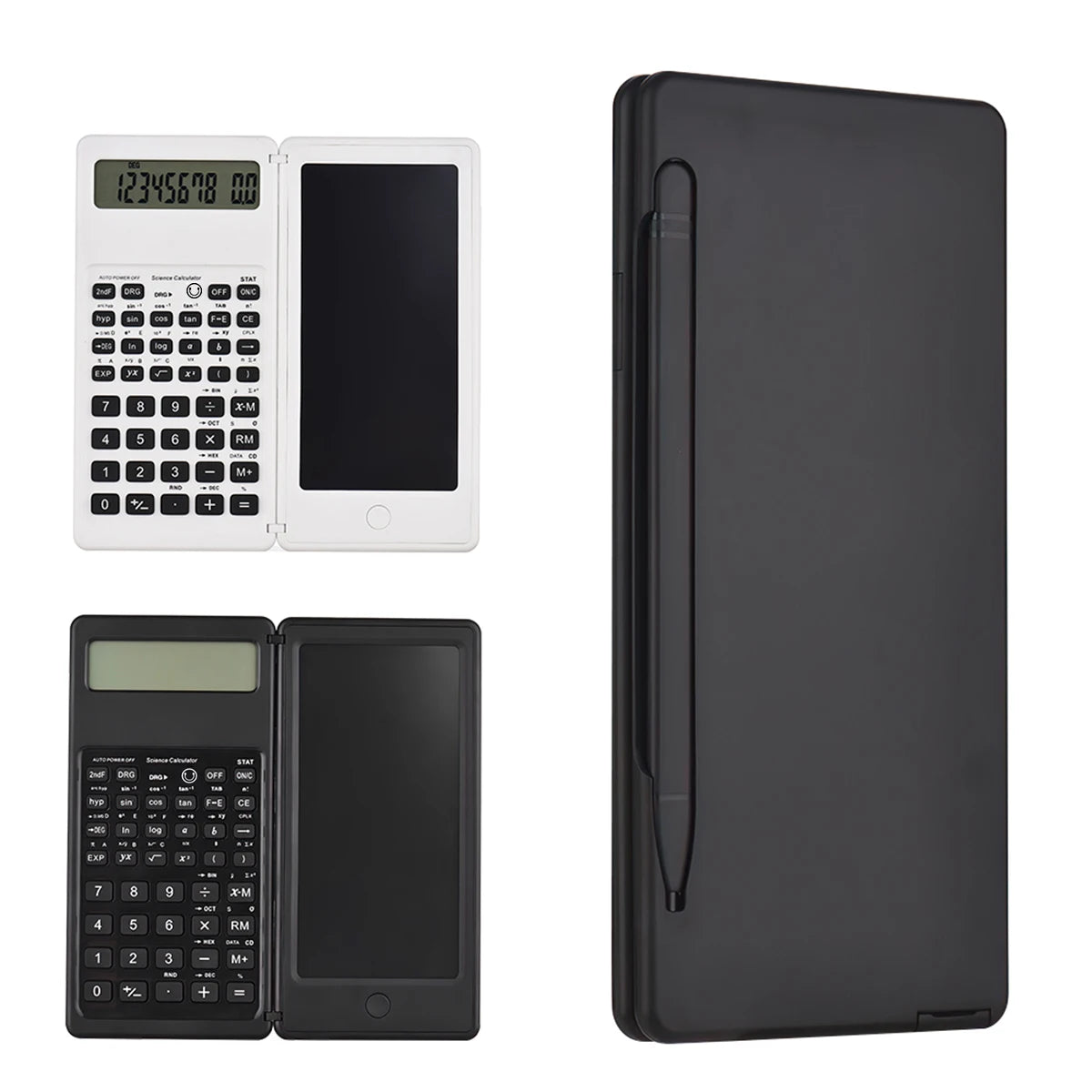 Calculatrice Pliable 2-En-1 Avec Tablette D'écriture LCD